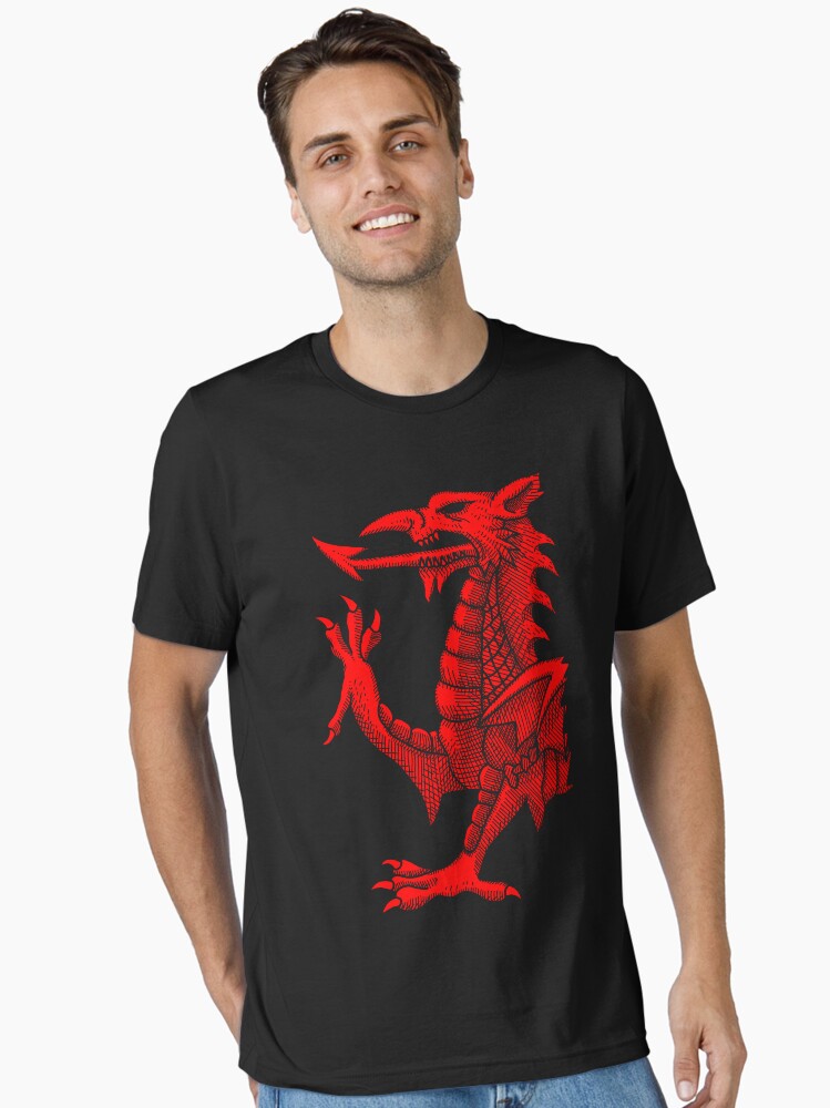 Welsh Dragon - Red Hatching Essential T-Shirt
