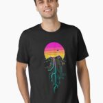 Synth Mountain Sunrise Essential T-Shirt