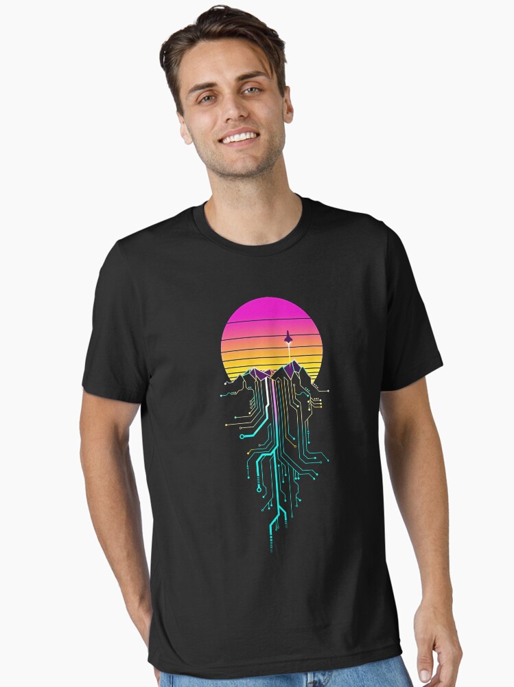 Synth Mountain Sunrise Essential T-Shirt