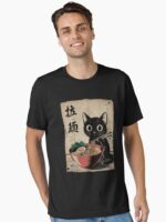 Cat Ramen Japanese Funny Graphic Tees Kawaii Cat Anime Gifts Essential T-Shirt