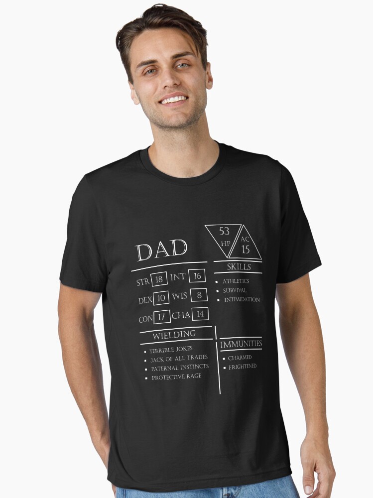 Dad Stats - Character Sheet - White Essential T-Shirt