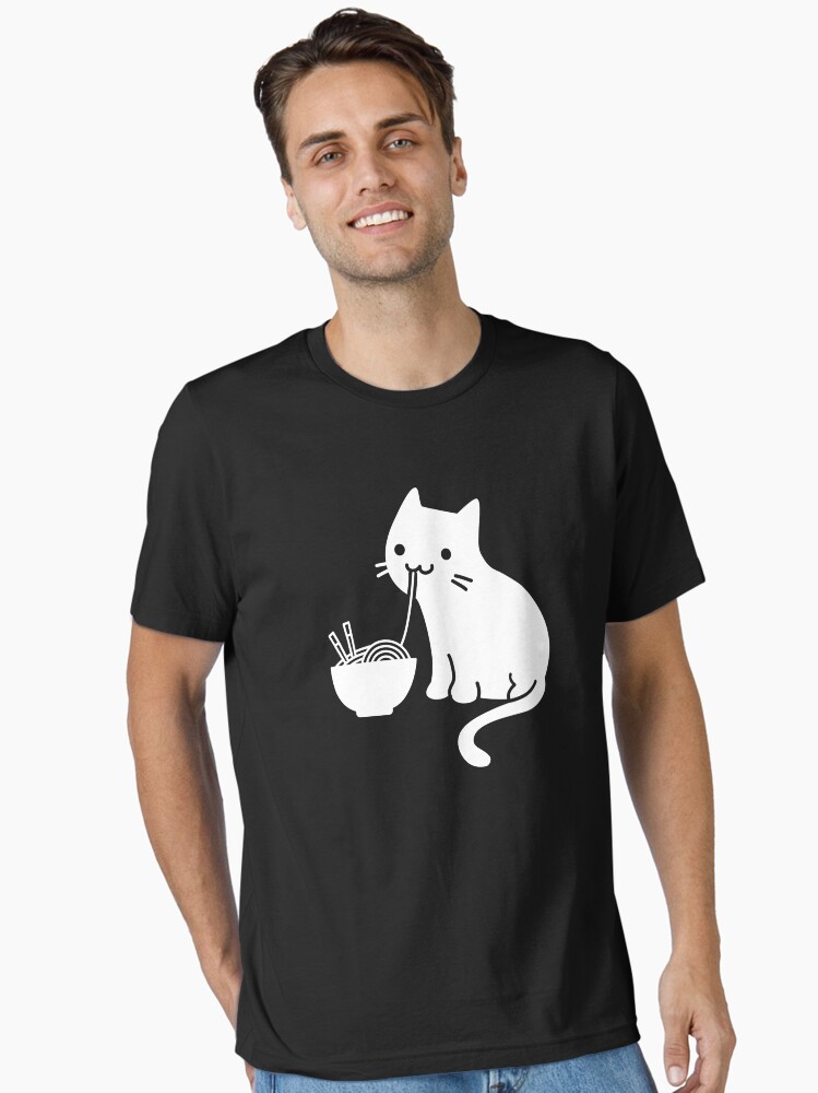 Cute Cat Eating Ramen Essential T-Shirt