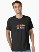 Space Invaders Pixel Art Rainbow Aliens Essential T-Shirt