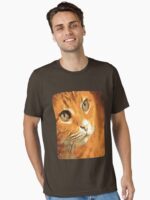 Orange Tabby Cat Face Black Outline Art Essential T-Shirt