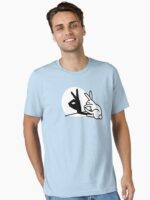 Funny Rabbit hand shadow puppets humor pop art Essential T-Shirt