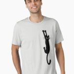 Black Cat Holding On Essential T-Shirt
