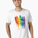 Watercolor LGBT Love Wins Rainbow Paint Typographic Essential T-Shirt