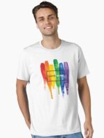 Watercolor LGBT Love Wins Rainbow Paint Typographic Essential T-Shirt