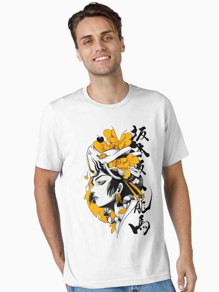 Japanese Samurai Geisha Mask Colorful Modern Urban Style Essential T-Shirt