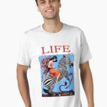 PEACOCK GIRL ON A ZEBRA : Vintage 1922 Life Print Essential T-Shirt