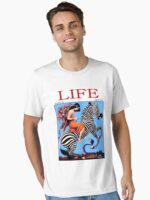 PEACOCK GIRL ON A ZEBRA : Vintage 1922 Life Print Essential T-Shirt