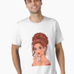 Retro Glam Red Hair Girl Portrait Essential T-Shirt