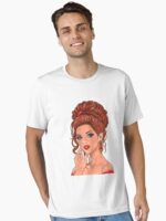 Retro Glam Red Hair Girl Portrait Essential T-Shirt
