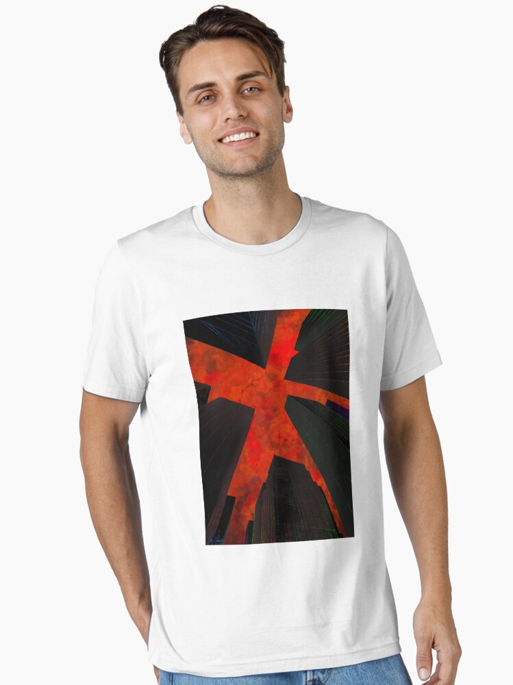 Skyscrapers in a red/ orange bacground Essential T-Shirt