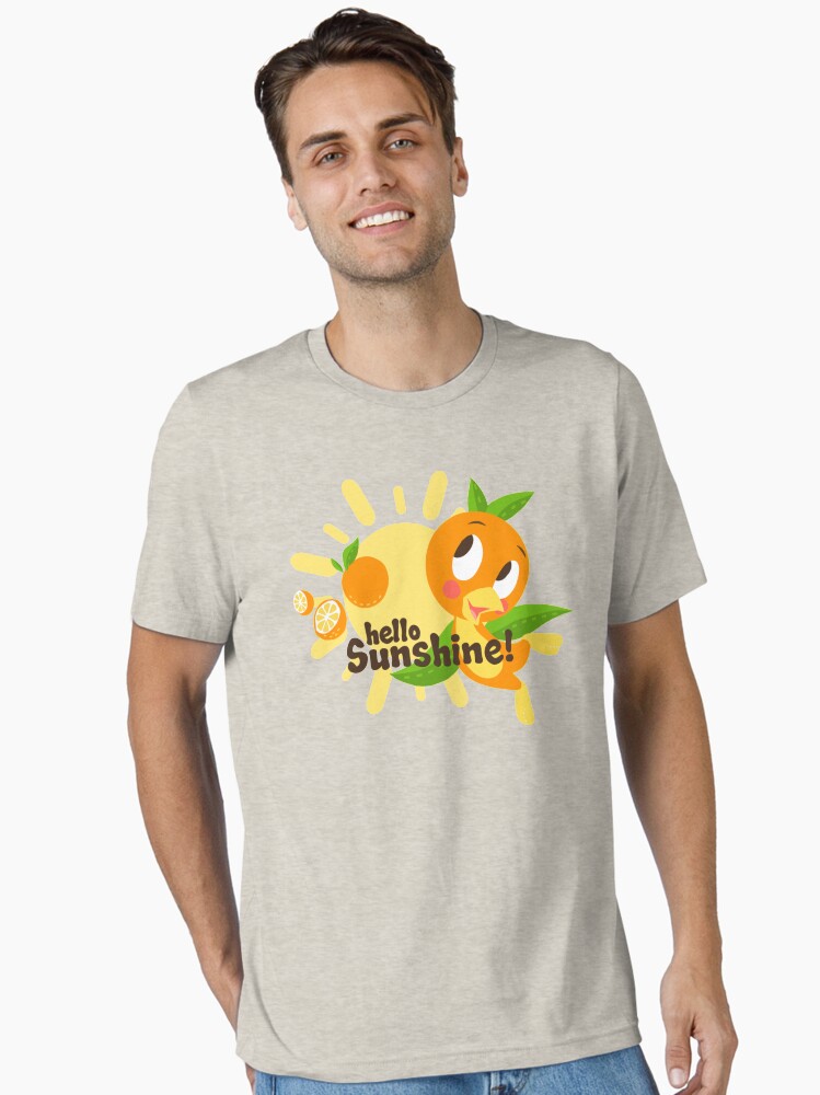 Hello Sunshine! - Orange Bird (green background) Essential T-Shirt