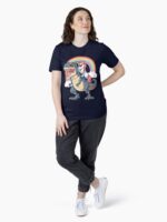 Unicorn Riding Dinosaur T Shirt T-Rex Funny Unicorns Party Rainbow Squad Gifts for Kids Boys Girls Essential T-Shirt