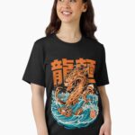 Black Great Ramen Dragon off Kanagawa Essential T-Shirt