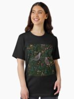 Magical Mourning Doves in flower garden Essential T-Shirt