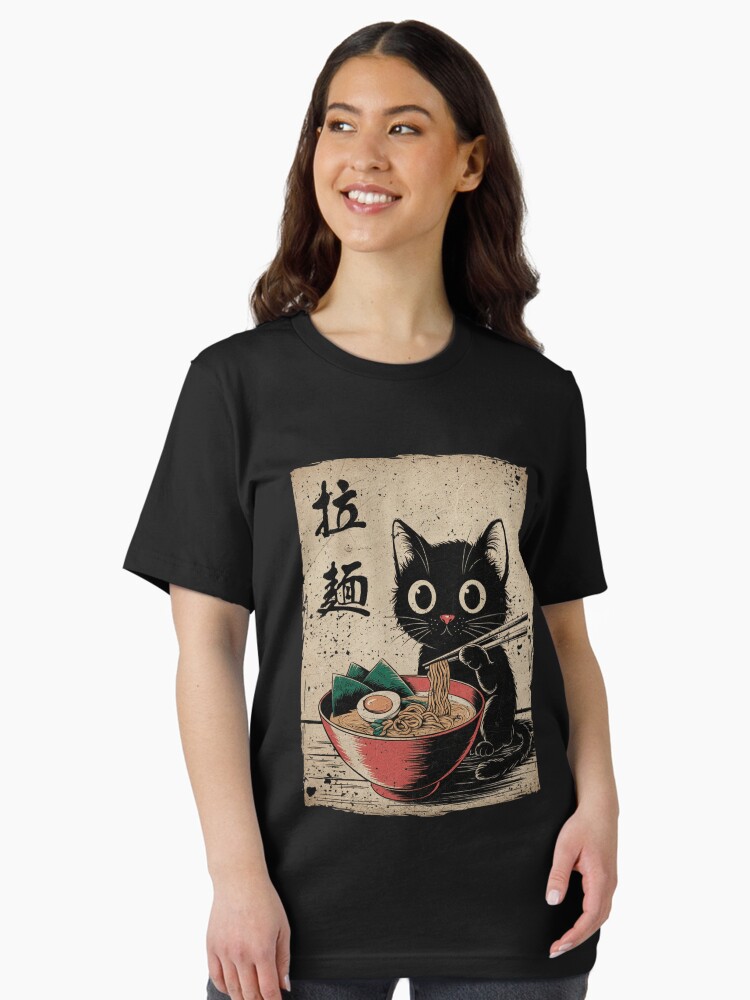 Cat Ramen Japanese Funny Graphic Tees Kawaii Cat Anime Gifts Essential T-Shirt