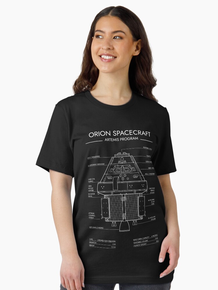 Orion Spacecraft. Artemis Program (White Stencil-No Background) Essential T-Shirt