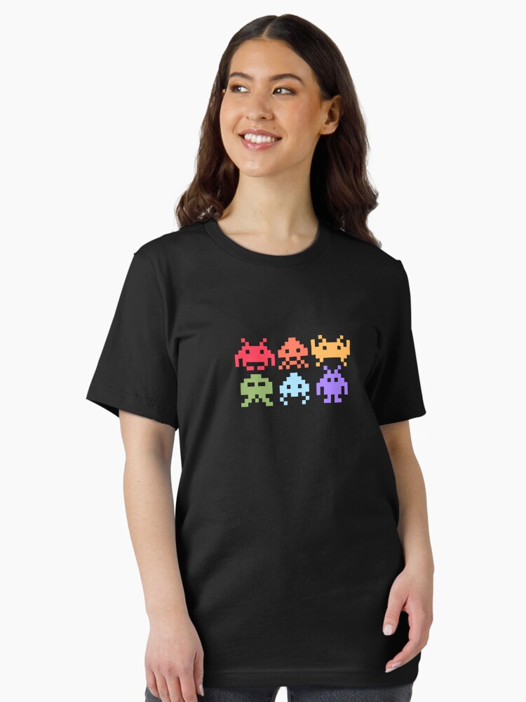 Space Invaders Pixel Art Rainbow Aliens Essential T-Shirt