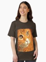 Orange Tabby Cat Face Black Outline Art Essential T-Shirt