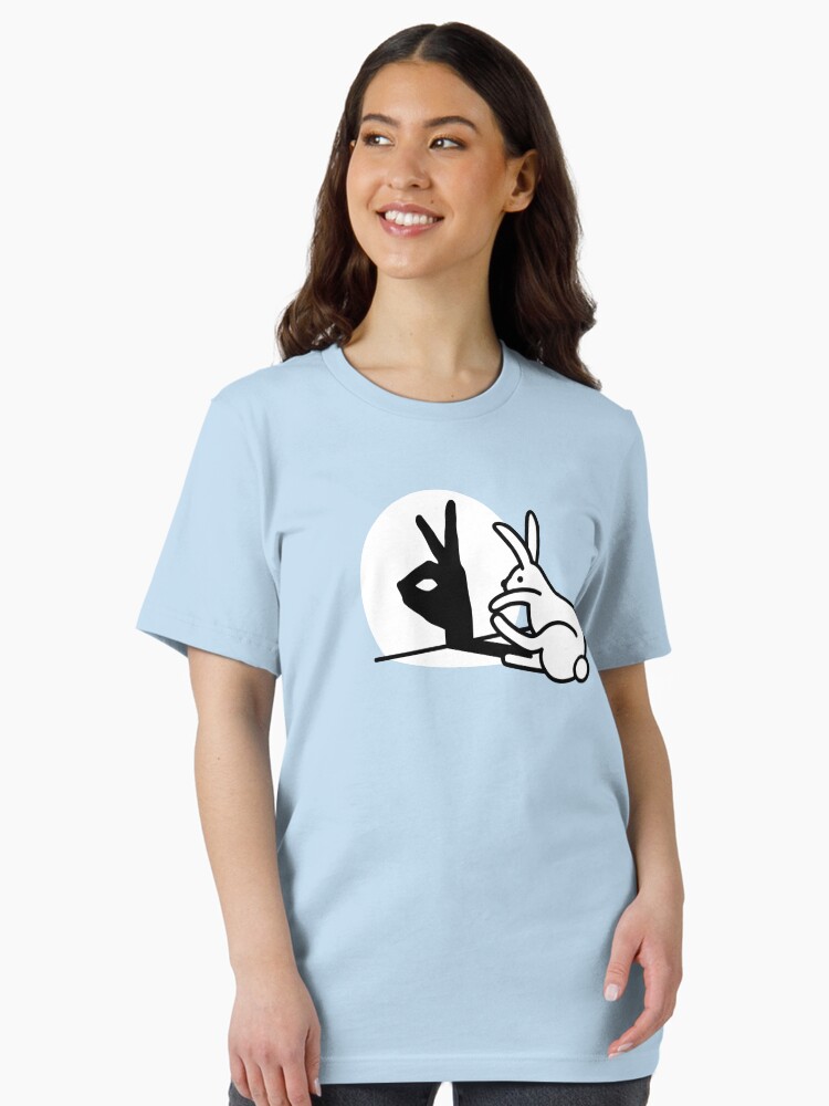 Funny Rabbit hand shadow puppets humor pop art Essential T-Shirt