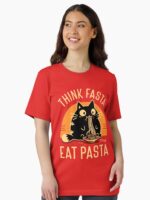Think Fasta Eat Pasta - Funny Hungry Cat Essential T-Shirt