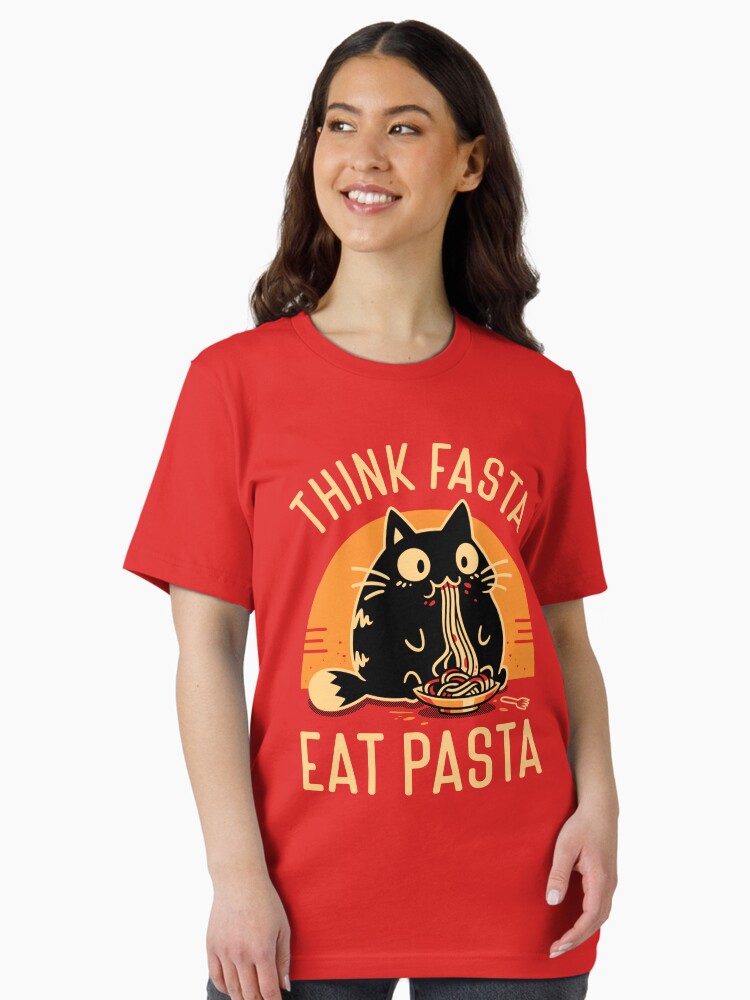 Think Fasta Eat Pasta - Funny Hungry Cat Essential T-Shirt