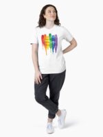 Watercolor LGBT Love Wins Rainbow Paint Typographic Essential T-Shirt