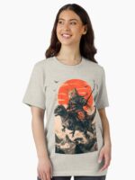 Samurai cat riding a dinosaur Essential T-Shirt