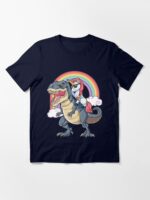 Unicorn Riding Dinosaur T Shirt T-Rex Funny Unicorns Party Rainbow Squad Gifts for Kids Boys Girls Essential T-Shirt