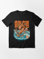 Black Great Ramen Dragon off Kanagawa Essential T-Shirt