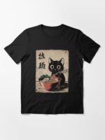 Cat Ramen Japanese Funny Graphic Tees Kawaii Cat Anime Gifts Essential T-Shirt