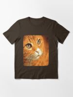 Orange Tabby Cat Face Black Outline Art Essential T-Shirt