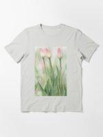 Delicate Botanical Watercolor: Three Pink Tulip Buds Essential T-Shirt