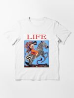 PEACOCK GIRL ON A ZEBRA : Vintage 1922 Life Print Essential T-Shirt