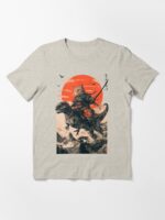 Samurai cat riding a dinosaur Essential T-Shirt