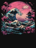Synthwave Traditional Japanese Wave Unisex T-Shirt