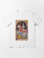 The Audacity – Skeleton on Unicorn Tarot Design Unisex T-Shirt - Image 3