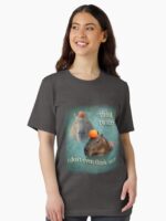 Think Twice? I Don't Even Think Once capybara word art Unisex T-Shirt - Image 2