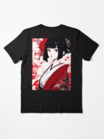 Traditional Geisha - Crimson Eyes Aesthetic Unisex T-Shirt