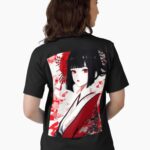 Traditional Geisha - Crimson Eyes Aesthetic Unisex T-Shirt