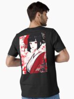 Traditional Geisha - Crimson Eyes Aesthetic Unisex T-Shirt