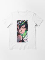 Vibrant Anime Girl Portrait – Colorful Cyberpunk Manga Aesthetic Art Unisex T-Shirt