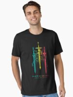 Vibrant Sword Silhouette Design Unisex T-Shirt