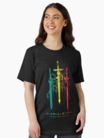 Vibrant Sword Silhouette Design Unisex T-Shirt