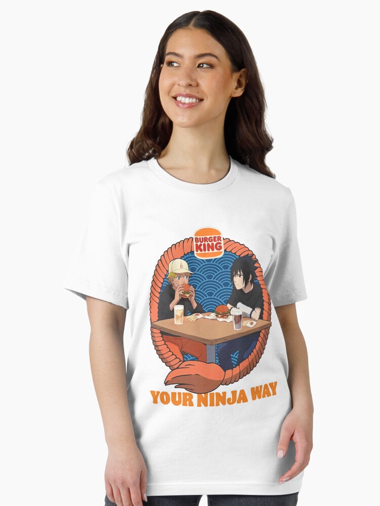 Vintage Naruto & Sasuke Your Ninja Way Burger King T-shirt, Acid Wash Burger King Anime Collaboration Tee Unisex T-Shirt