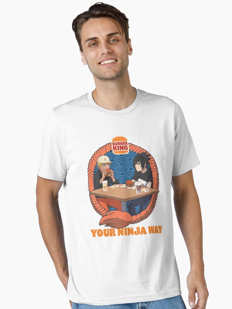 Vintage Naruto & Sasuke Your Ninja Way Burger King T-shirt, Acid Wash Burger King Anime Collaboration Tee Unisex T-Shirt