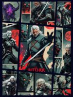 White Wolf retro poster comic style Unisex T-Shirt